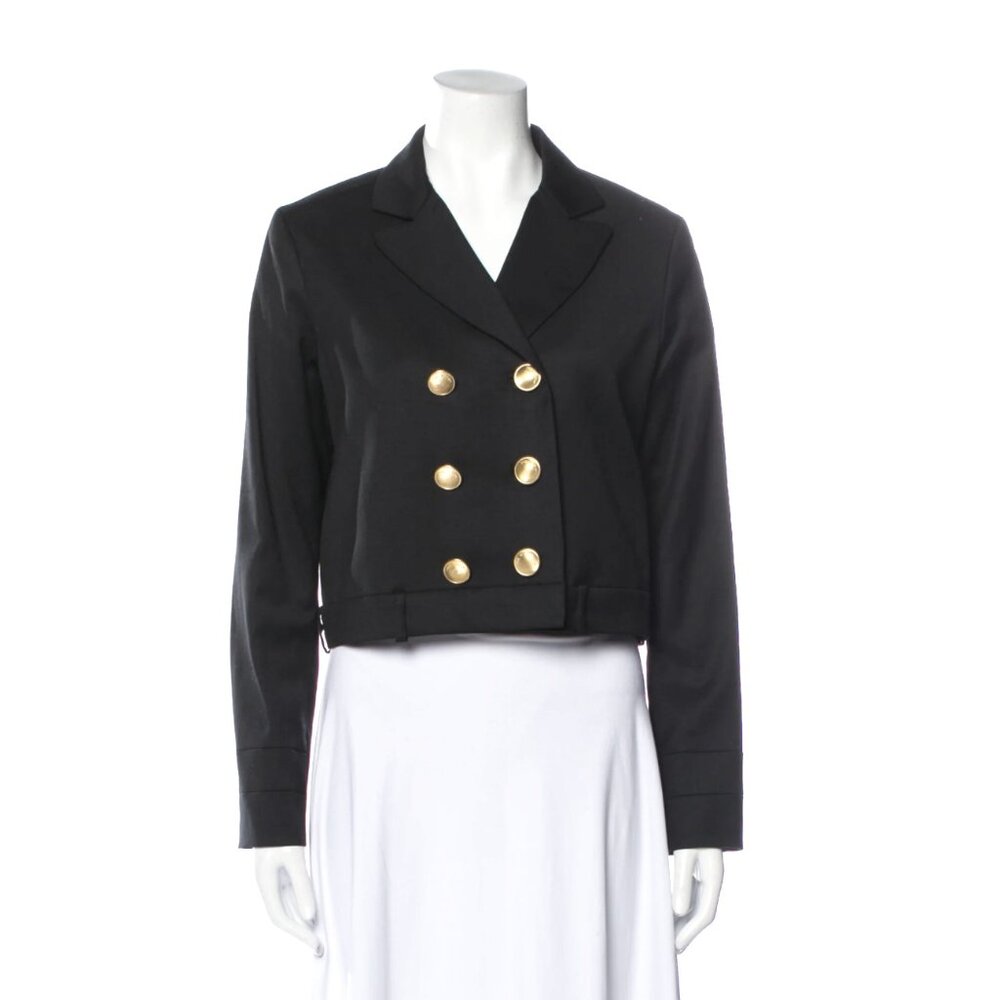 Rag & Bone black wool crop double-breasted blazer, US size 6